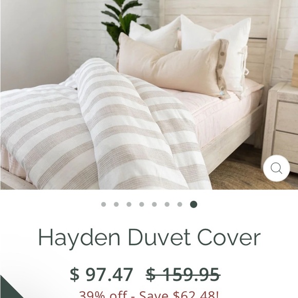 Beddys Hayden Full Size Duvet. Ivory & Hazelnut Striped. Woven Cotton. New. - Picture 8 of 12